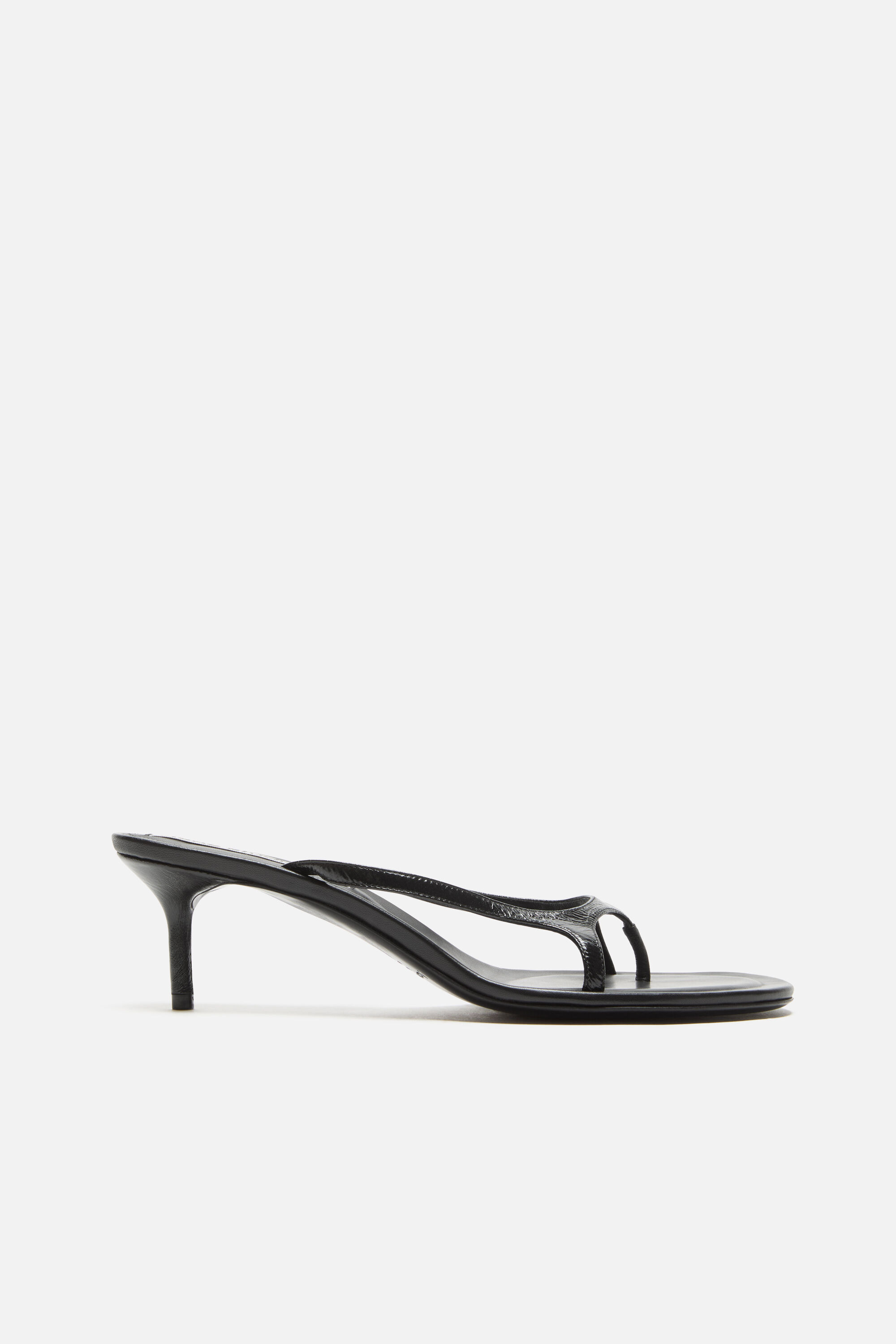 leather kitten heels – black