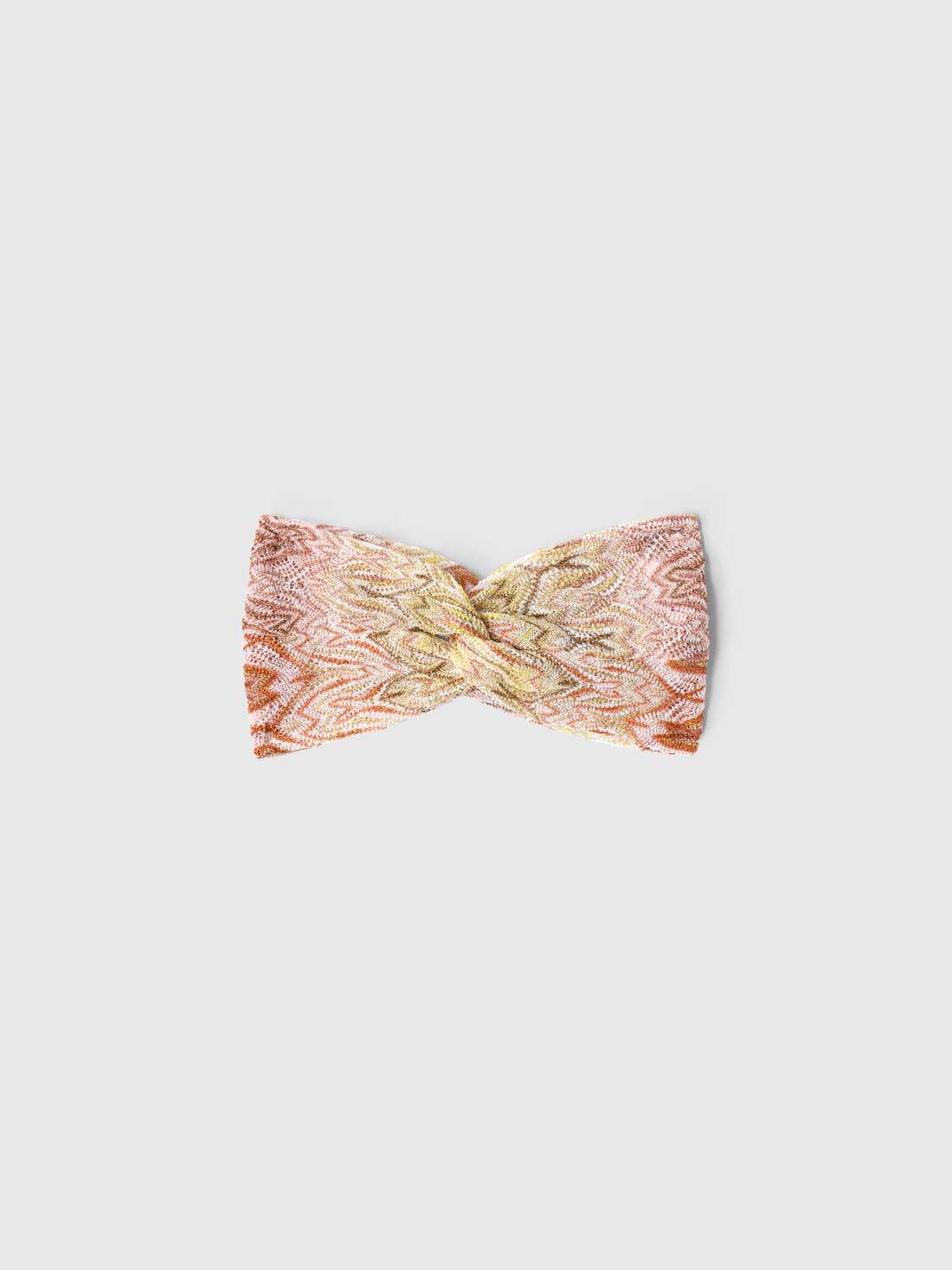 hair band in viscose lamé with lace motif
