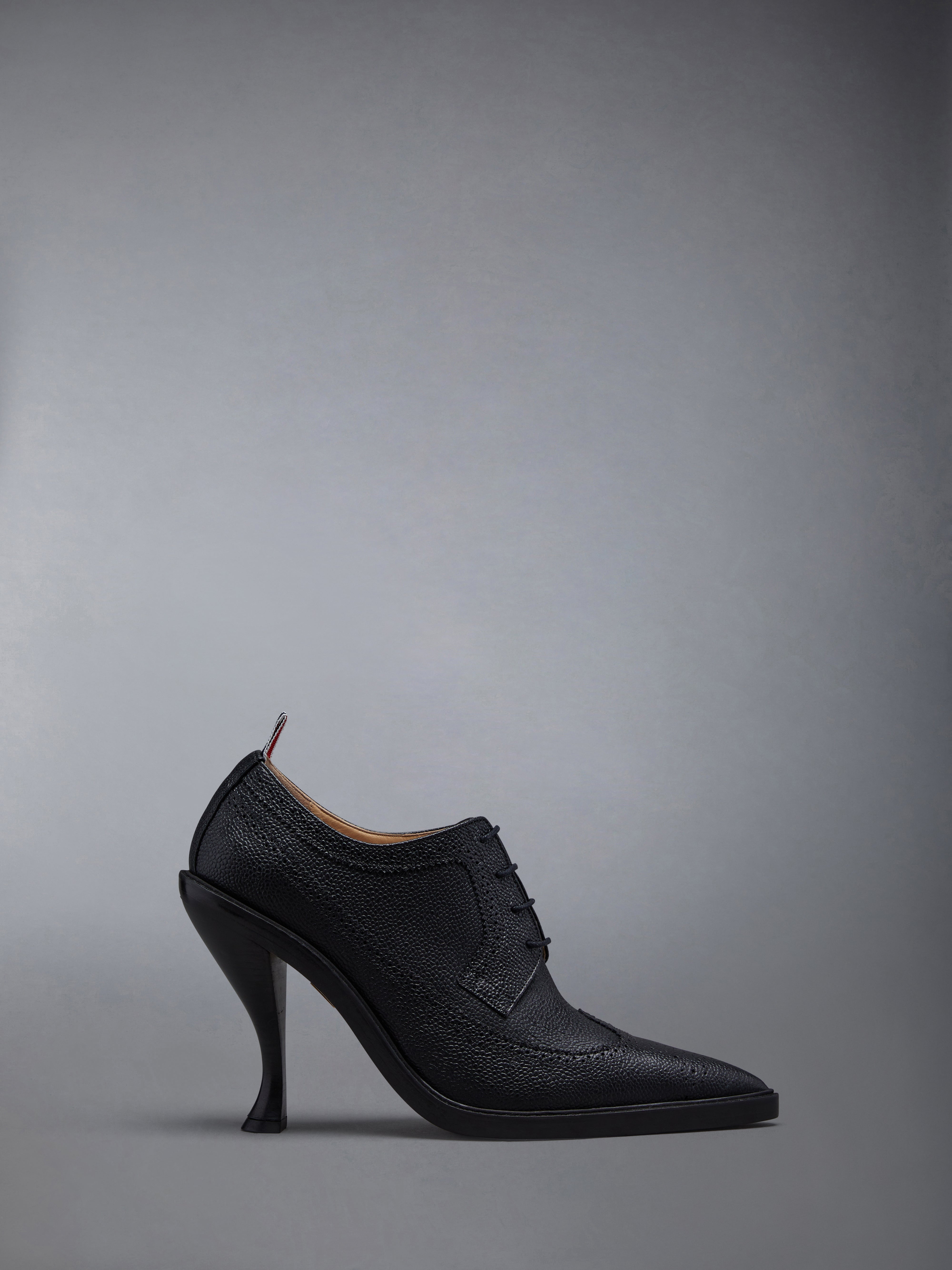 pebble grain leather sole heeled longwing brogue