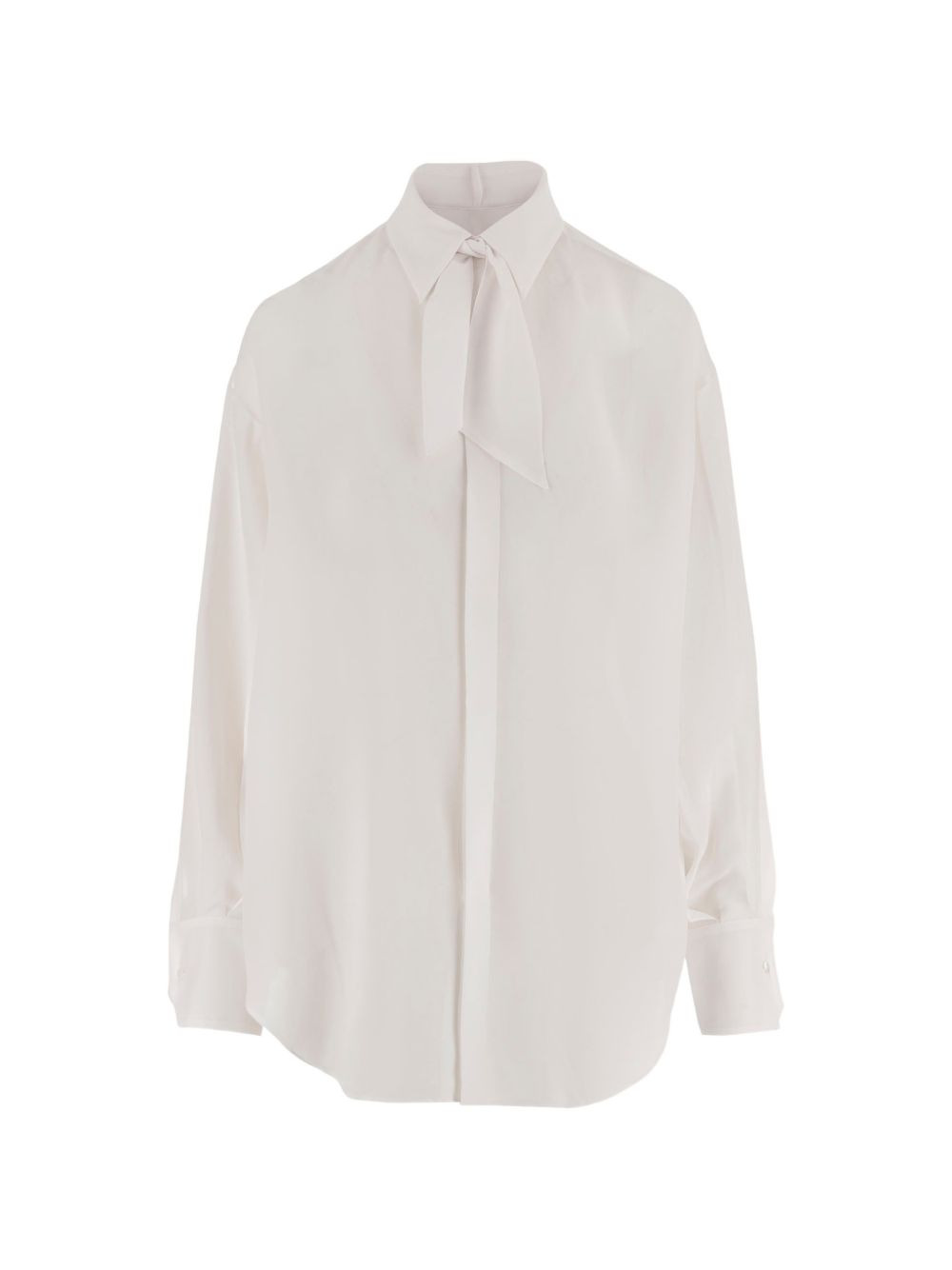tie-neck buttoned shirt