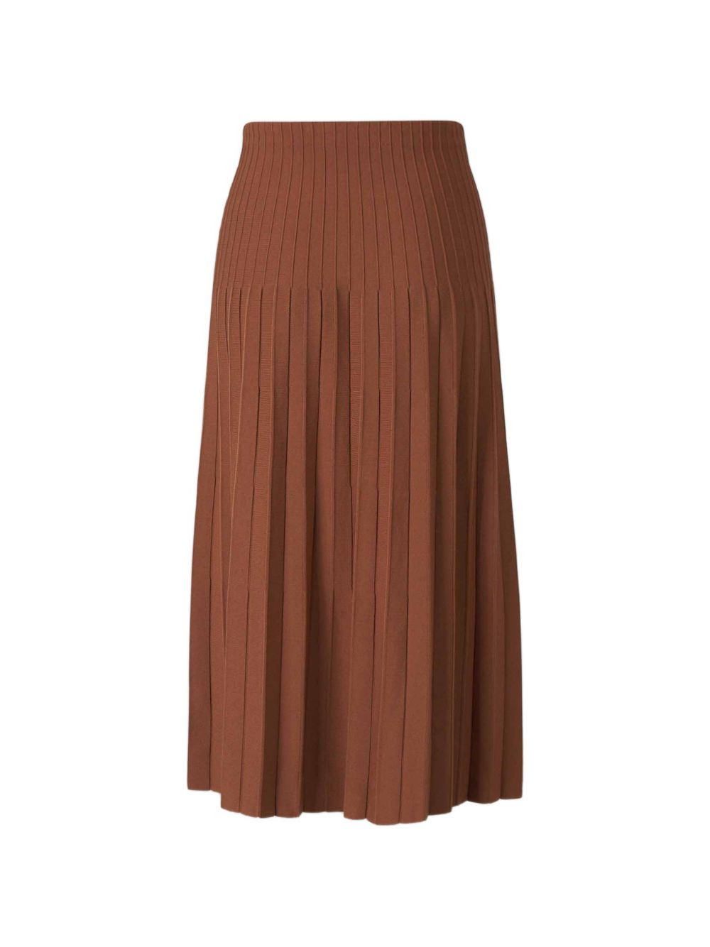 lena pleated ribbed-knit midi skirt